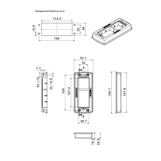 Колодка кабельных вводов CABTITE FR 24/10 BK