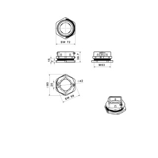 Колодка кабельных вводов CABTITE CGS M63 BK