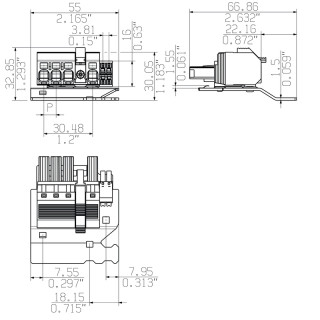 Штекерный соединитель печат BVF 7.62HP/04/180MSF4 BCF/4 SNBKBX SH90