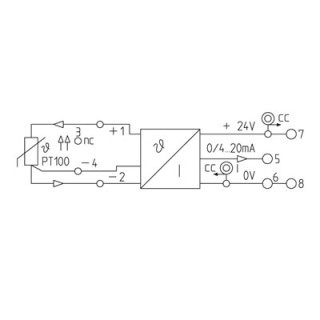 Преобразователь сигнала тер WTZ4 PT100/3 C 0/4-20mA
