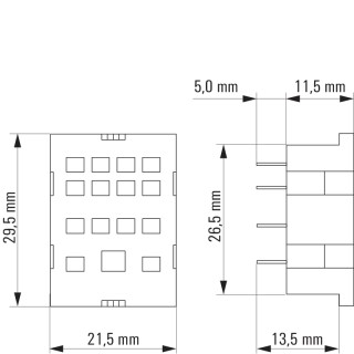 Релейный цоколь SCM 4CO PCB