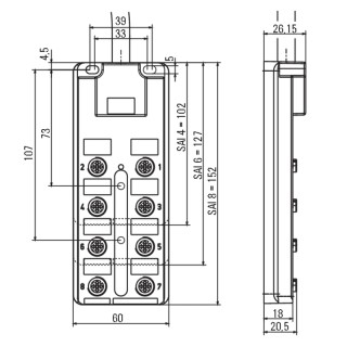 Passive Sensor-Actuator-Int SAI-4-FMM-4P M12 10M