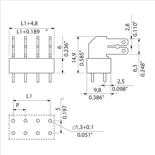 Клемма печатной платы PCF 5.00/02/90 3.5SN OR BX