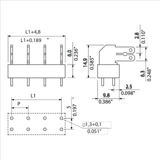 Клемма печатной платы PCF 7.50/04/90 3.5SN OR BX