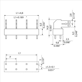 Клемма печатной платы PCF 10.00/02/90 3.5SN OR BX