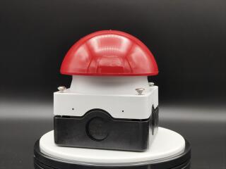 Выключатель, управлямый ногой или ладонью без фиксации,1Р, цвет колпачка красный