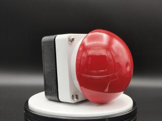 Выключатель, управлямый ногой или ладонью без фиксации,1Р, цвет колпачка красный