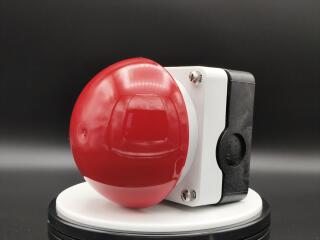 Выключатель, управлямый ногой или ладонью без фиксации,1Р, цвет колпачка красный