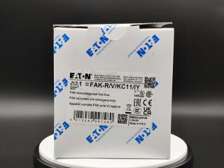 Выключатель, управлямый ногой или ладонью с фиксацией, отмена фиксации вытягиванием, 1З+1Р, цвет колпачка красный,корпуса желтый