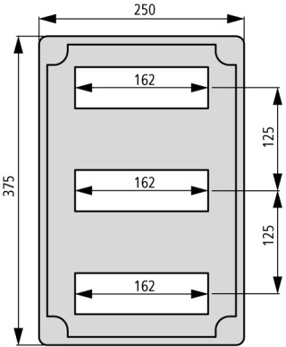 Изолированный модульный щиток, ВxШxД = 250x375x150 мм