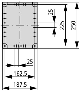 Изолированный щит, стенки с вырезом, ВхШхД = 296x234x150 мм , СА