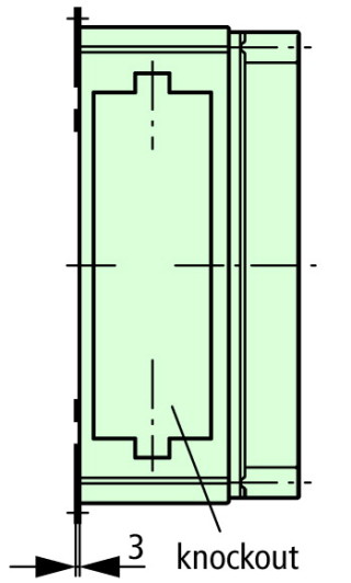 Изолированный щит, стенки с вырезом, ВхШхД = 421x421x225 мм , СА