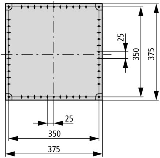 Изолированный щит, стенки с вырезом, ВхШхД = 421x421x225 мм , СА