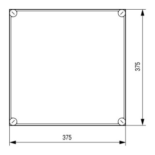 Изолированный щит с вырезами под фланцы, ВхШхД = 375x375x275 мм