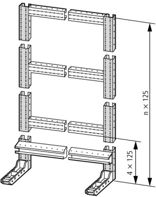 Крепление профиля , вертикальная установка, L = 1750мм