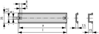 Рейка , DIN, ВхШхД = 35x9x190 мм