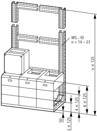 Крепление профиля , вертикальная установка, L = 2125 мм