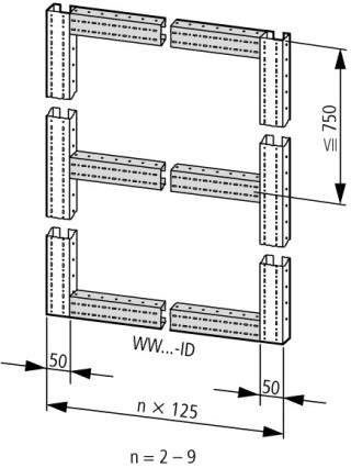 Крепление профиля , горизонтальное, L = 150 мм