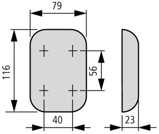 Фланец, изолированный, ВхШхД = 116x79x23 мм