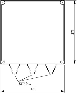 Изолированный щит с кабельными вводами , ВхШхД = 375x375x150 мм