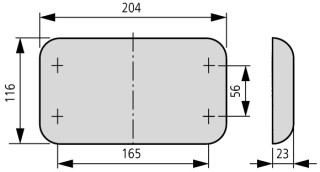 Фланец , 6xM20 , 4xM25 , 4xM25/16 , ВхШхД = 116x250x23 мм