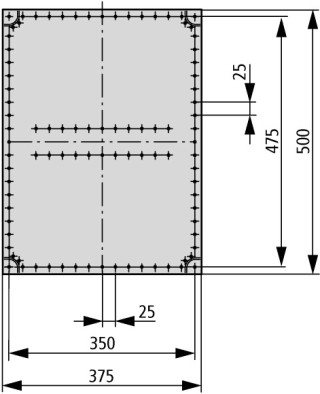 Изолированный щит, гладкие стенки, ВхШхД = 500x375x225 мм