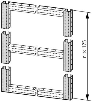 Крепление профиля , вертикальная установка, L = 750мм