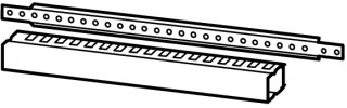 Монтажная рейка, для ширины= 400 мм, 2 штуки