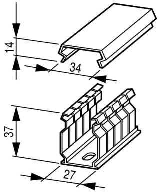 Кабельный канал, ПВХ, ВхШхД = 35x25x1500mm ,