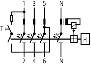 Дифференциальный автоматический выключатель 16/0,1А, кривая отключения В, 3+N полюсов, откл. способность 6 кА