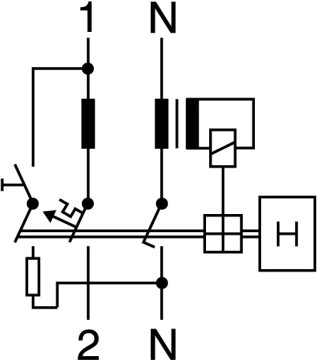 Дифференциальный автоматический выключатель 2/0,3А (AC), кривая отключения С, 1+N полюсов, откл. способность 10 кА