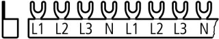 Шина по винт, 63 А, 8 модулей