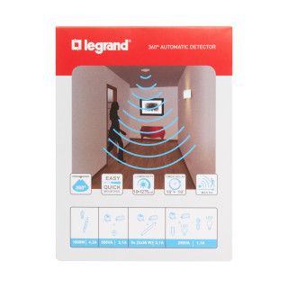 Lighting Management. Датчик движения PIR потолочный 360°, блистер