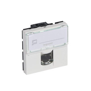 Розетка RJ 45 - Программа Mosaic - категория 6 - UTP - 2 модуля - белый