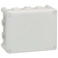 Коробка прямоугольная - 155x110x74 - Программа Plexo - IP 55 - IK 07 - серый - 10 кабельных вводов - 750 °C