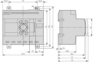 Компактный контроллер , 24VDC , 12DI (из которых 4 AI ) , 8 DO (T) , CAN