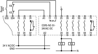 Реле безопасности без задержки, 24 V DC, 24 V AC, 50/60 Hz