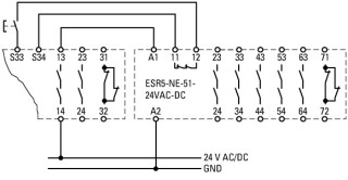 Реле безопасности без задержки, 24 V DC, 24 V AC, 50/60 Hz