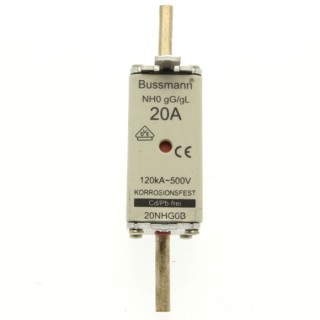 Предохранитель NH 20A 500V GL/GG  0, двойная индикация