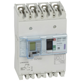 Автоматический выключатель DPX³ 160 - термомагн. расц. - с диф. защ. - 50 кА - 400 В~ - 4П - 25 А