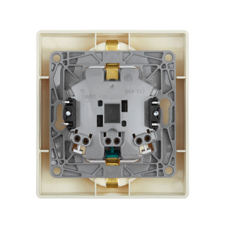 Розетка 2 x 2К+З со шторками - немецкий стандарт - автоматические зажимы - 16 А - 250 В~ - Etika - слоновая кость