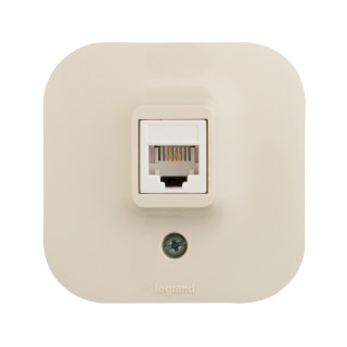 Розетка RJ45 - категория 5e - UTP - Quteo IP 20 - Слоновая кость