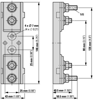 Держатель 00/80 400A 1000V UR 43653