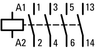 Мини-контактор, 6.6 А, 1НО, 230 В AC