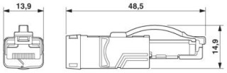 Чертеж, Штекерный соединитель RJ45, IP20