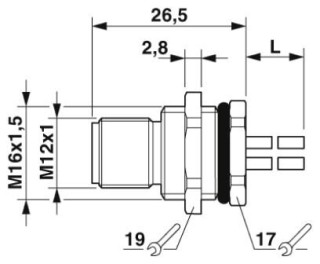 Чертеж, Встраиваемый штекер M12