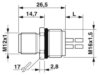 Чертеж, Встраиваемый штекер M12