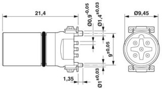 Чертеж, Держатель штыревых контактов M12