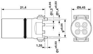 Чертеж, Держатель штыревых контактов M12