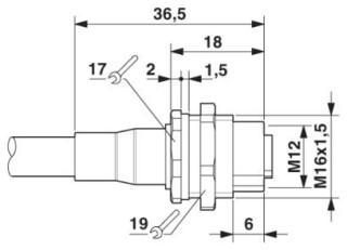 Чертеж, Встраиваемый соединитель M12